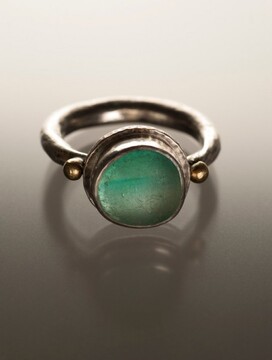 green sea glass ring marcy